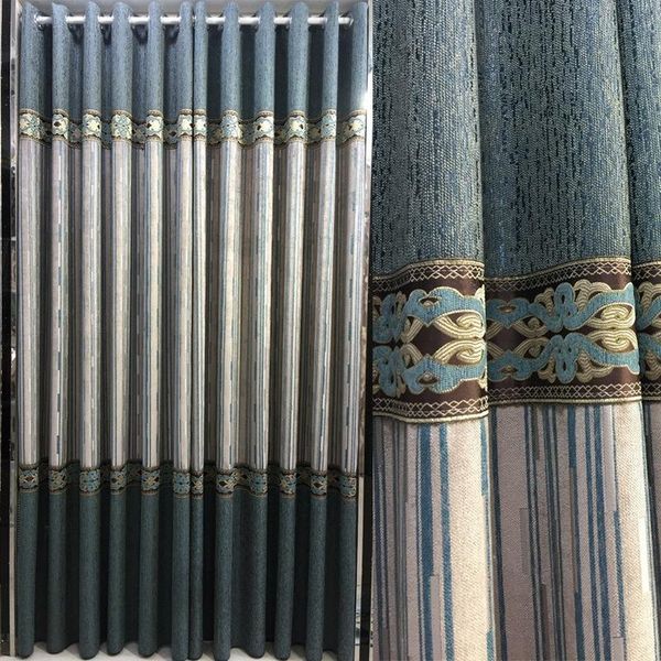 

curtain & drapes chinese chenille jacquard stitching blackout curtains for bedroom living room modern minimalist decorative tulle custom