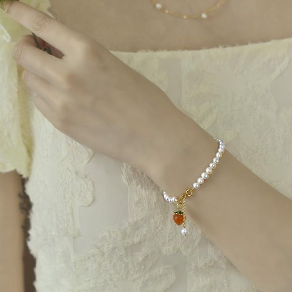 

beaded, strands zhixi natural freshwater pearl bracelet 4k gold injection molding retro style original design handmade custom exquisite jewe, Black