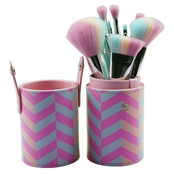 

eyelash curler 10pcs professional wood handle makeup brushes with storage holder for
