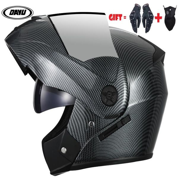 

motorcycle helmets 2 gifts flip up full face helmet modular dual visors open motocross casque casco cascos