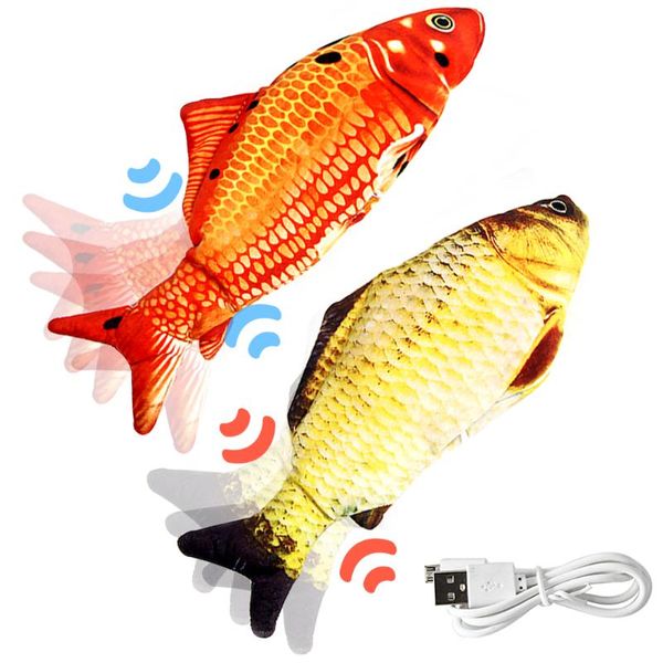 

cat toys electric flopping fish moving kicker toy realistic floppy wiggle catnip plush interactive