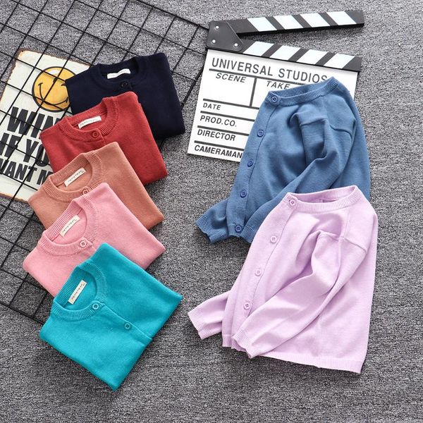 

spring baby boys girls cardigan cotton sweater children clothing knitted kid clothes pullover, Blue