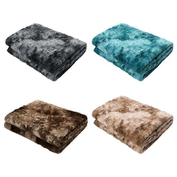 

blankets flannel throw blanket faux fur plush soft warm for home bed sofa couch office nap quilt bedding blue black
