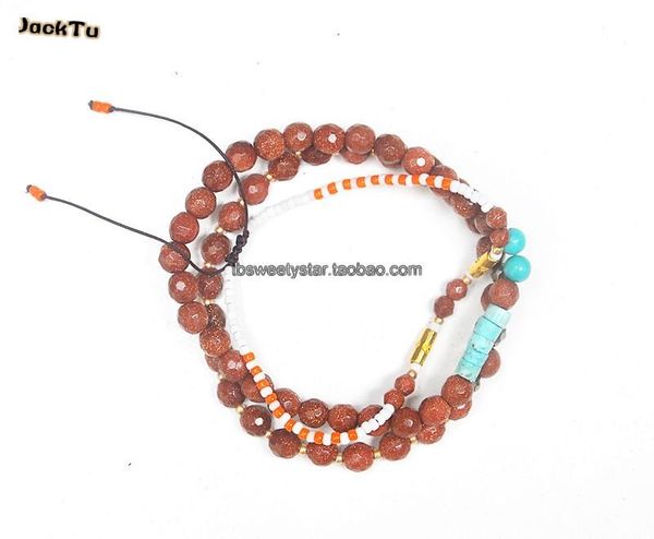 

tennis goldstone mix seed beads friendship bracelets for woman and men, Golden;silver
