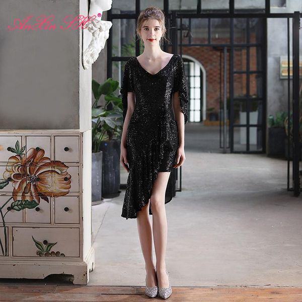 

party dresses anxin sh vintage black short evening dress wine red v neck sleeve zipper little white 18669, White;black