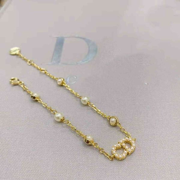 

factory specials pearl letter bracelet women's diamond simple bracelet prwu, Golden