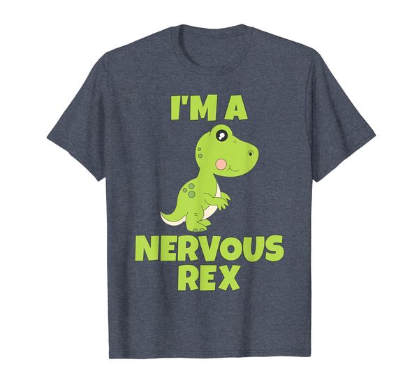 

i'm a nervous rex comedy anxiety dinosaur t-shirt., White;black