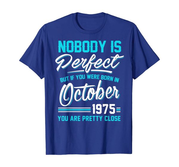 

nobody is perfect october 1975 t-shirt libra scorpio, White;black