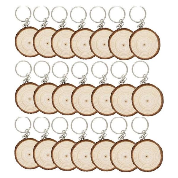 

hooks & rails 20 pack unfinished wood slices keychain blank hand-painted wooden creative christmas pendant diy
