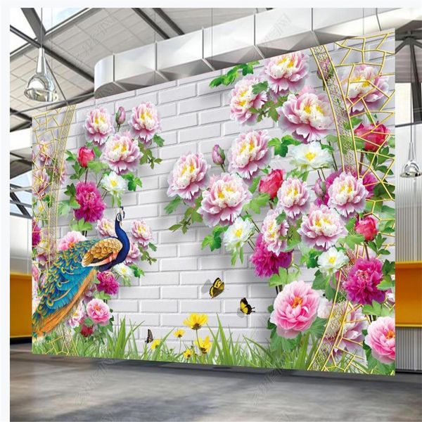 

chinese style stereoscopic wallpaper beautiful peony flower wallpapers 3d tv background wall