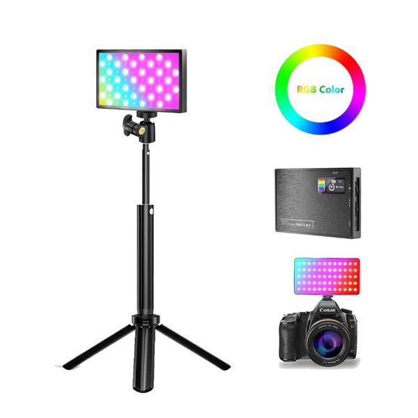 

flash heads rgb camera video light pography fill panel lighting studio lamp for youtube vlog shoot live streaming with tripod stand