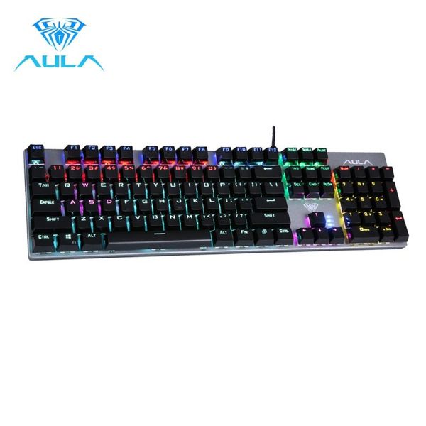 

mechanical gaming keyboard 104 keys anti-ghosting marco programming led backlit for pc lapkeyboards