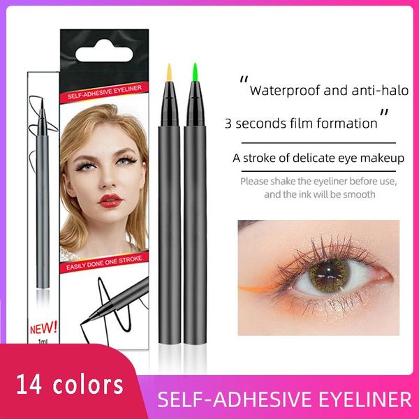 

waterproof colorful liquid eyeliner pencils fast dry long lasting thin head eye liner pen makeup tools black/blue/red/brown