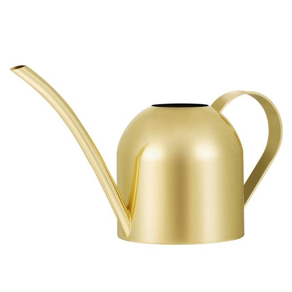 

yardwe 500ml watering kettle stainless steel can flower gardening tool long mouth succulent device (golden) equipments