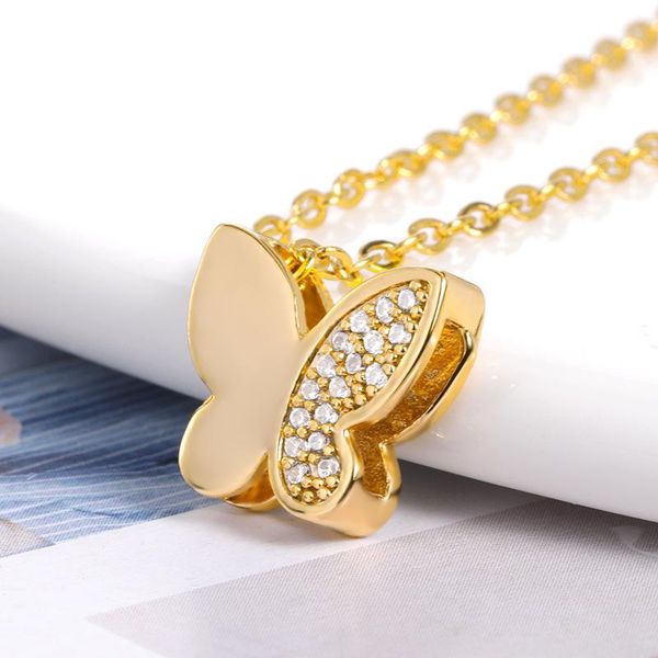 

pendant necklaces bohemian cute butterfly necklace women statement collares chain beach girls jewelry friend gifts collier 2021, Silver