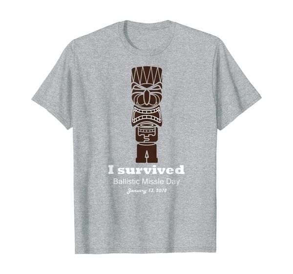 

tiki hawaiian i survived ballistic missile day tee shirt, White;black