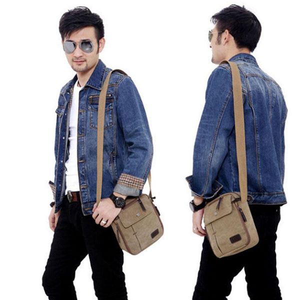 

outdoor bags men's bag light men shoulder for pocket waterproof casual crossbody black canvas messenger