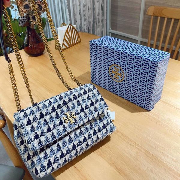 

luxurys designer bags 2021tory new high-grade kira woven wool one shoulder diagonal span chain armpit large capacity bag ysj