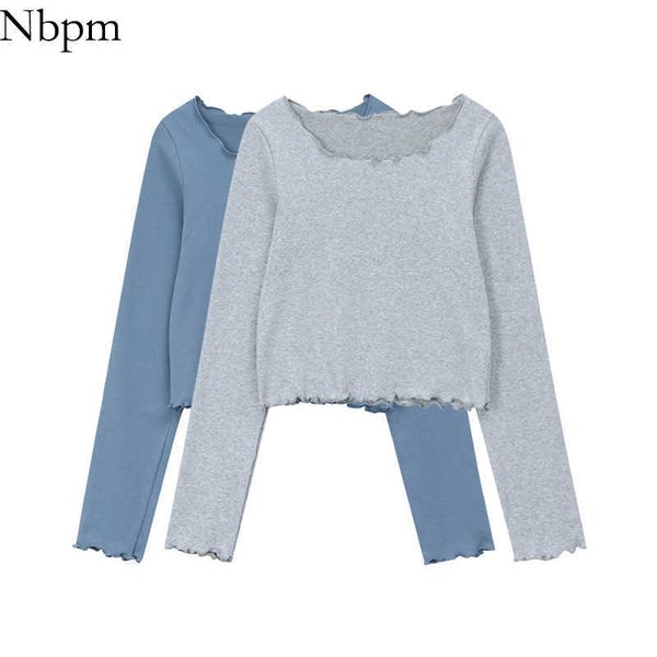

nbpm spring summer korean fashion cotton long sleeve female tees women's t-shirts clothing woman tshirts basic 210529, White