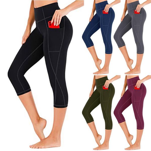 

women's solid workout leggings fitness sports running yoga athletic pants outfit