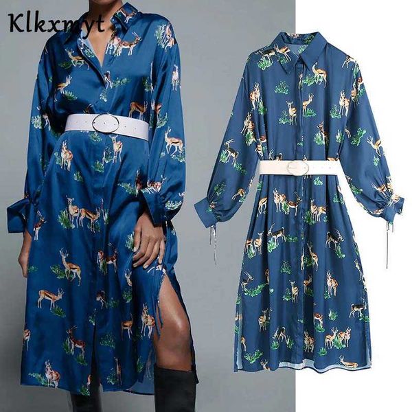 

klkxmyt za dress women england style fashion animal print vintage midi dresses female vestidos de fiesta noche vestido 210527, Black;gray