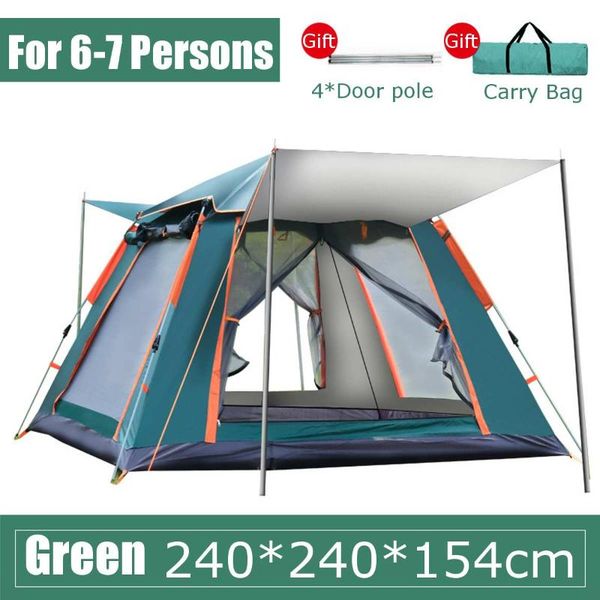 

tents and shelters camping tent open beach outdoor 6-7 person windbreak dual layer waterproof barraca de acampamento tente