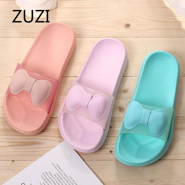 

bowknot slippers female summer fashion indoor non-slip bath soft bottom cute korean style tasteless home sandals, Black