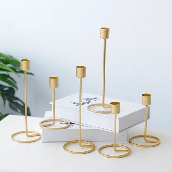 

european candle holder gold single head wrought iron candlestick romantic table decoration creative home wedding decoration