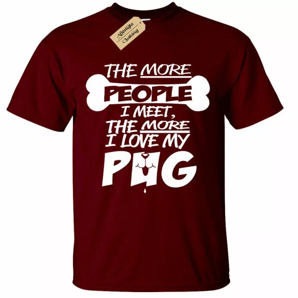 

i love my pug t shirt funny mens dog pet lover pugs tee, White;black