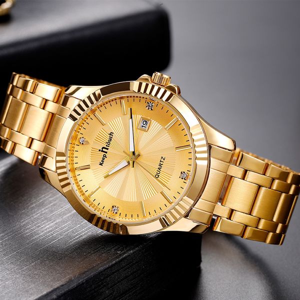 

watch men's non mechanical waterproof luminous calendar quartz watch, Slivery;brown