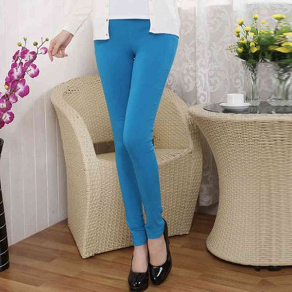 

women's leggings plus size 5xl 6xl women stretch cotton candy color female skinny pencil pants high waist trousers ladies white q8j8, Black