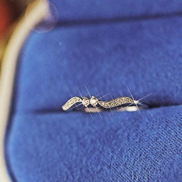 

wedding rings caoshi stylish women's bands low-key luxury proposal sweet girl graceful accessories shining cz versatile jewelry, Slivery;golden