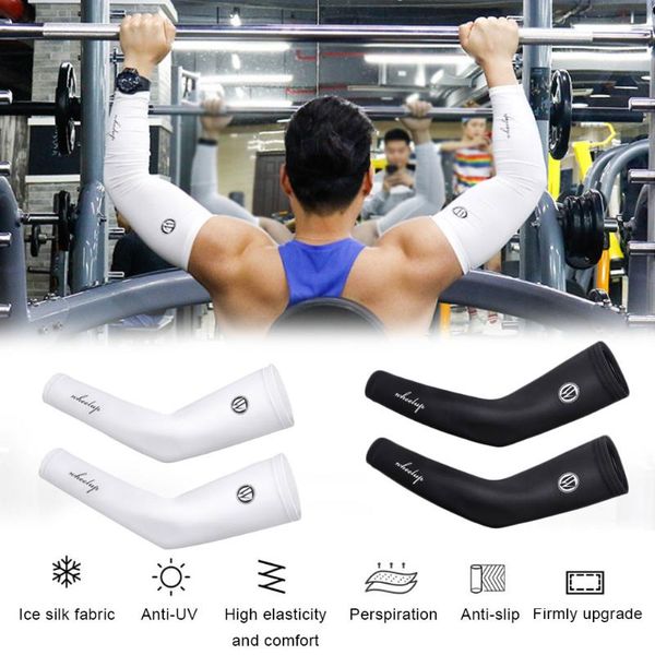 

outdoor sports sunscreen ice silk sleeves driving riding breathable anti-uv protective arm summer golf fishing elbow & knee pads, Black;gray
