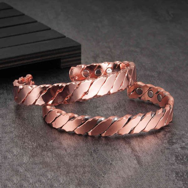 

vinterly magnetic copper bracelet men adjustable open cuff arthritis health energy charms bracelets bangles women, Black