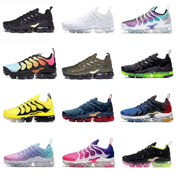 

running shoes 2018tn plus trainers men women sport triple black zebra white red yellow olive green anthracite pastel classic sneakers with b