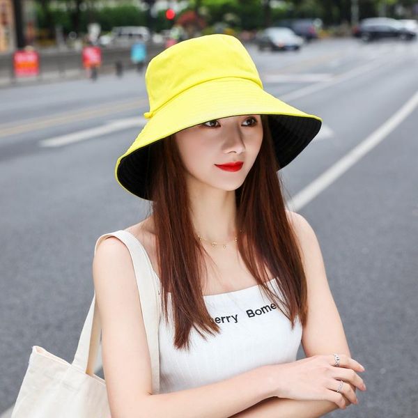 

wide brim hats 2021 summer sun cap bucket for women foldable anti-uv flat fisherman panama female hat gorras para mujer, Blue;gray