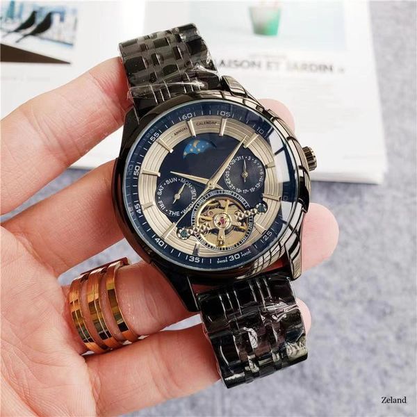 

wristwatches 2021 luxury watch business men automatic luminous clock tourbillon waterproof mechanical brand relogio masculino, Slivery;brown