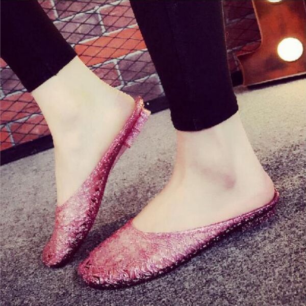 

shoes close toe women slippers woman crystal jelly summer indoor home slides for beach shoes antiskid black gold red owgw