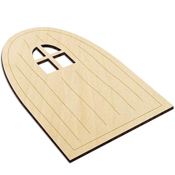

party decoration 6pcs fairy garden door 6 designs wooden unfinished diy craft kit blanks tooth miniature 3.9"x2.5" zpt5