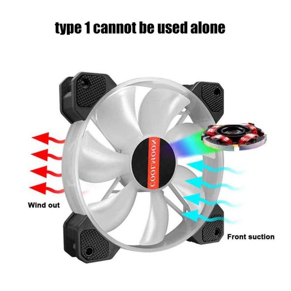 

fans & coolings chassis computer case fan 120mm quiet adjustable durable pc cooling led rgb small cooler hydraulic accessories remote contro