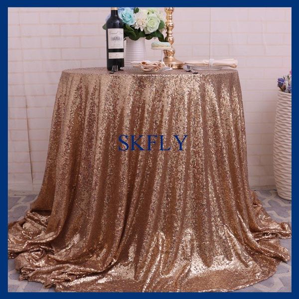 

wedding glitter christmas fancy 120 inch round gold sequin table cloth
