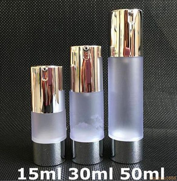 

300pcs empty frosted airless lotion cream pump plastic container 15ml/30ml/50ml cosmetic bottle dispenser travel #38 storage bottles & jars