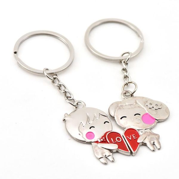 

small animal supplies 1 pair stainless steel couple keychain fashion jewelry men women trinket car key ring valentine's day gift for lo