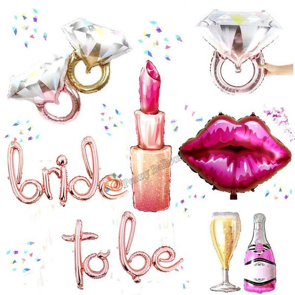 

party decoration jumbo lipstick foil balloon champagne lip bachelorette bridal shower spa valentines day supplies