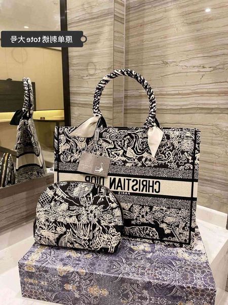 

new style women's net red star same fashion embroidered tote bag capacity shopping portable large han