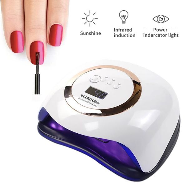 

led lamp professional nail 80w quick dry gold and blue with 10/30/60/99s timer auto sensor manicure tools dryers