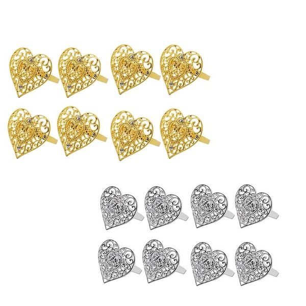 

8pcs heart napkin ring holders,for dinner parties weddings table decor rings