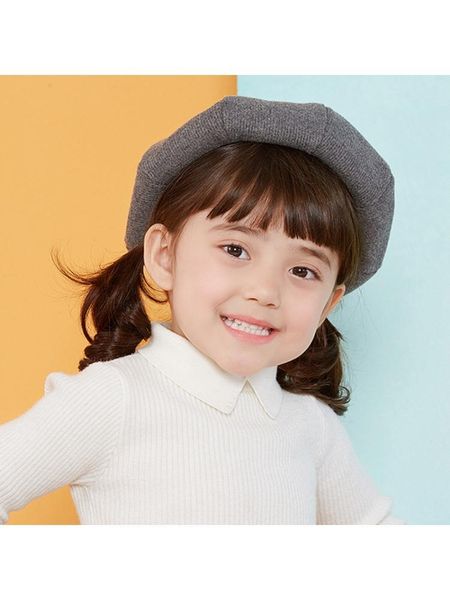

kids girls winter knitted beret hat solid color octagonal painter beanie cap d0lf caps & hats, Yellow