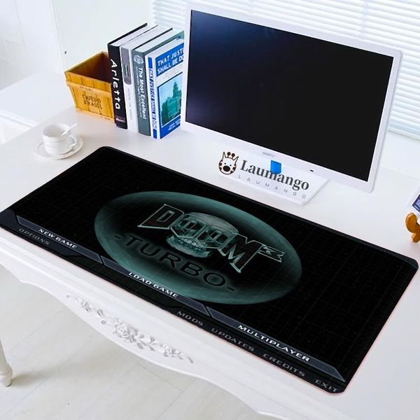 

mouse pads & wrist rests doom logo non-slip waterproof rubber soft material big size pad for home school office games super large