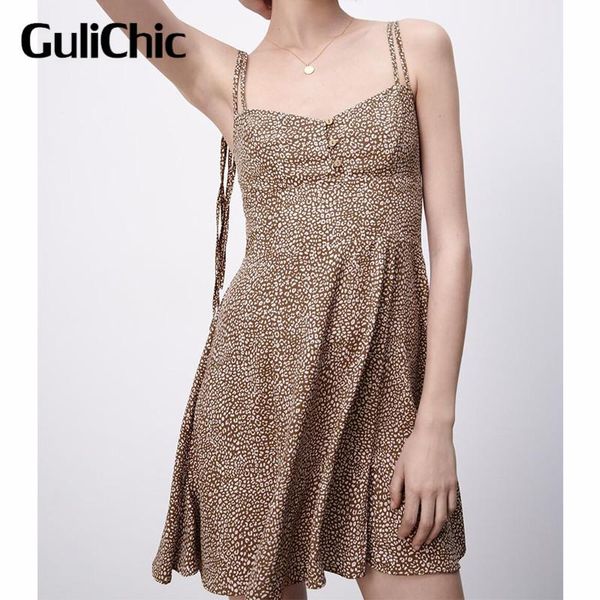 

casual dresses 4.15 summer dress 2021 leopard print mini strap women sleeveless backless woman sexy, Black;gray